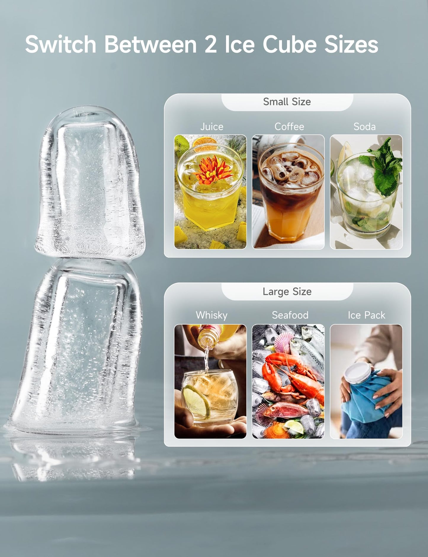 HiCOZY Ice Maker Countertop,Ice in 6 Mins, 24 lbs/Day, Portable & Compact Gift with Self-Cleaning,for Apartment/Under Cabinet/Kitchen/Office/Camping/RV/Home Bar (Light Black)