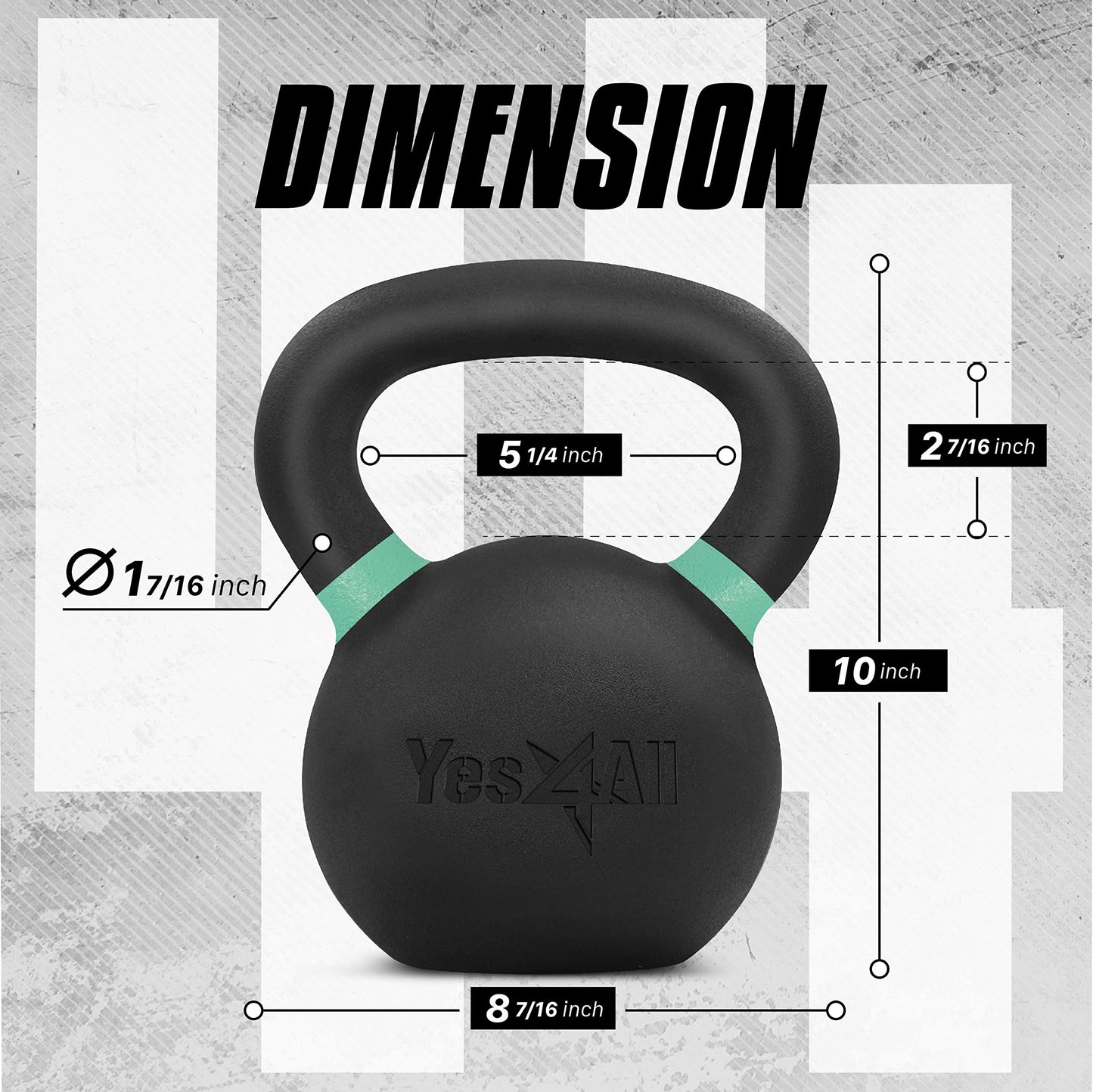 20 KG Yes4All Cast Iron Kettlebell with Handle