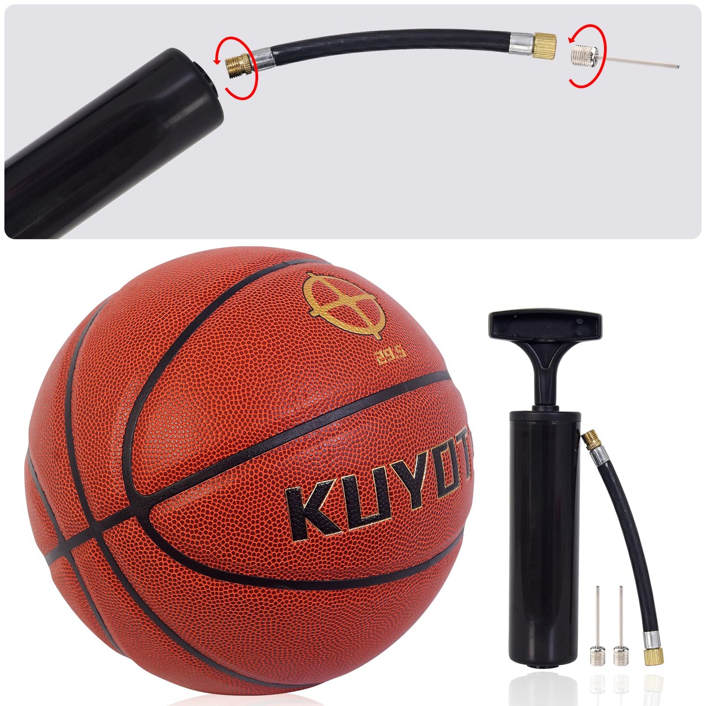 KUYOTQ Size 7 Soft Touch Basketball with Pump