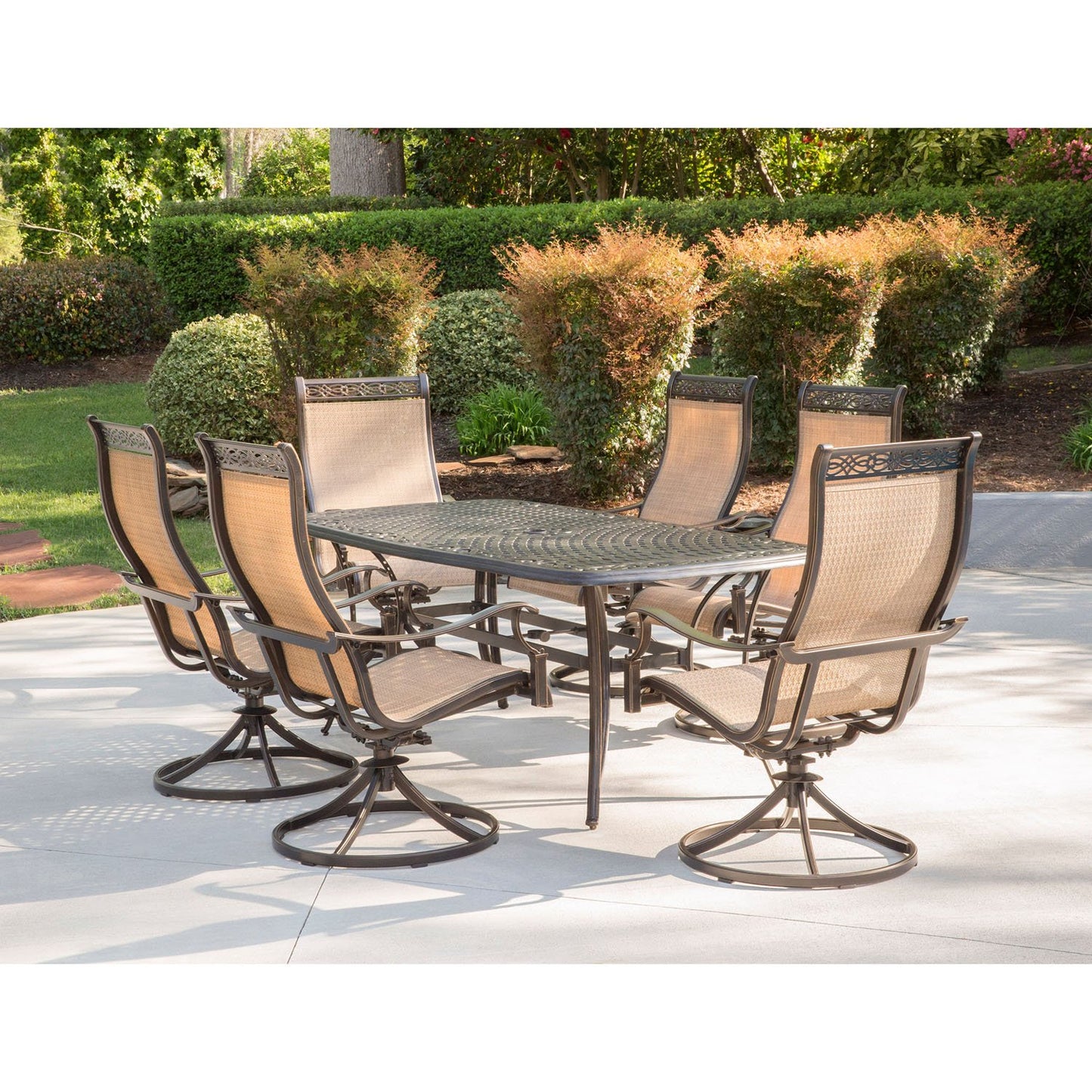 Hanover 7-Piece Outdoor Dining Set with Swivel Rockers