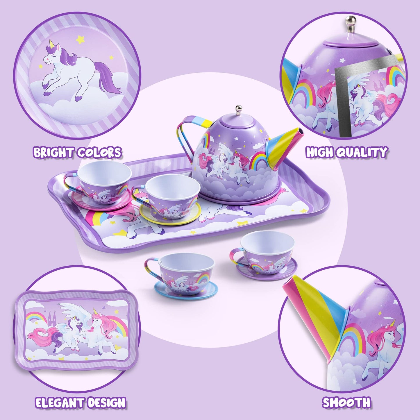 Unicorn Tea Party Set for Little Girls
