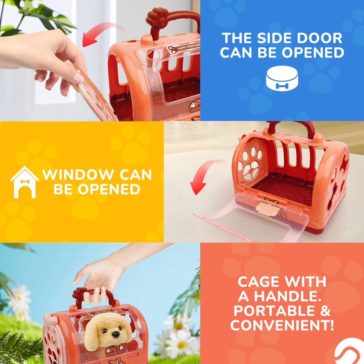 Interactive Electric Puppy Toy with Carrier Accessories