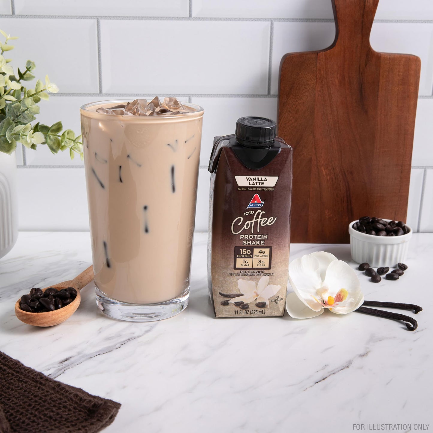 Atkins Vanilla Latte Protein Shake, 15g Protein