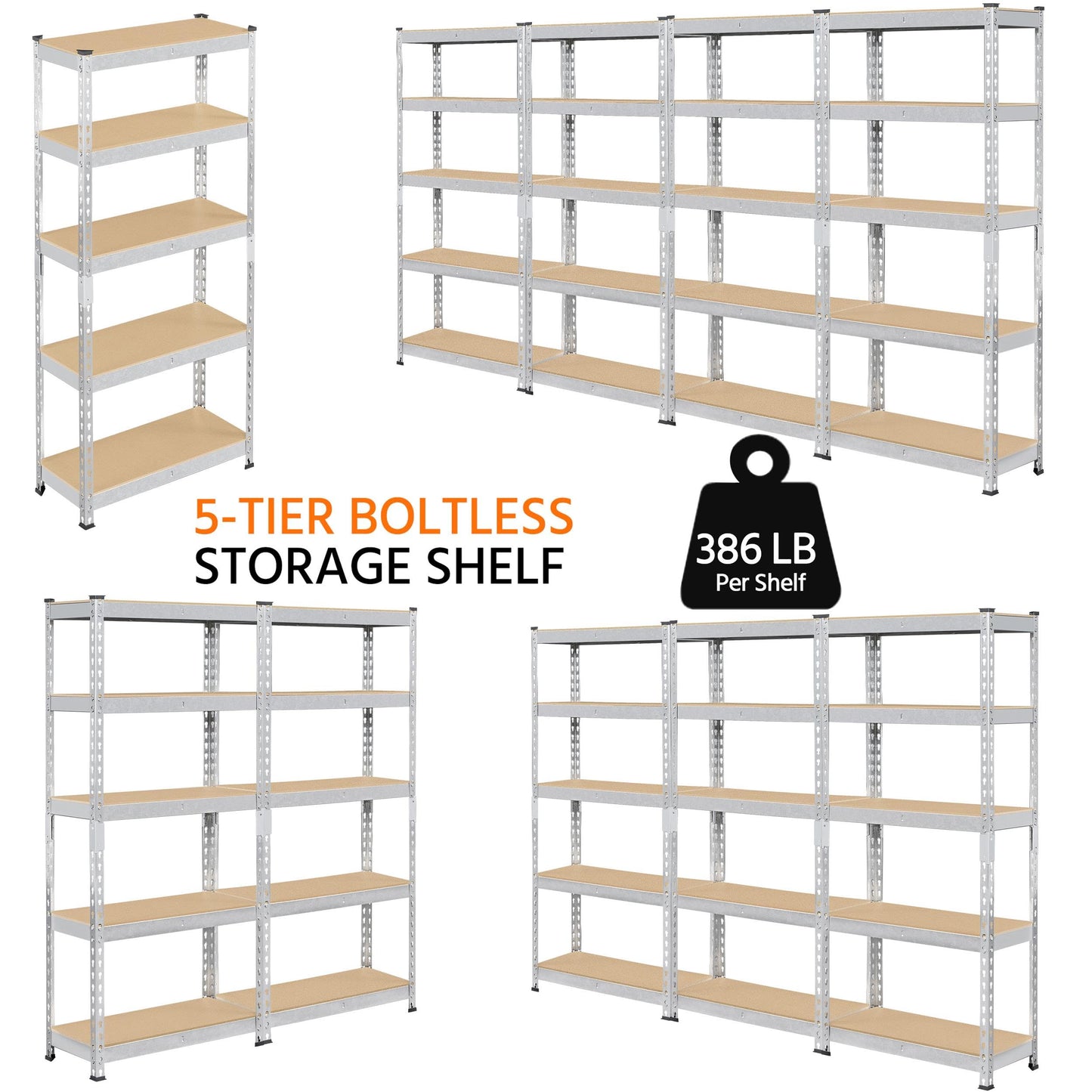 5-Tier Heavy Duty Garage Shelving Unit