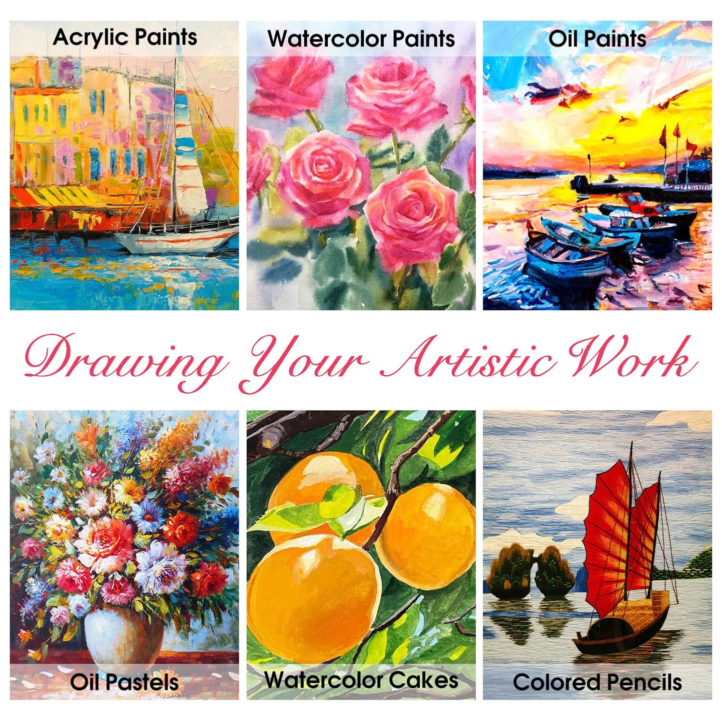 Deluxe Wooden Art Set with Sketch Pads and Paints