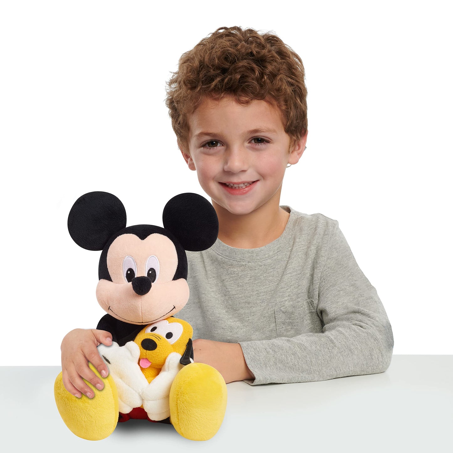 Disney Classics Lil Friends 11.5-inch Mickey Mouse and Pluto Plush Stuffed Animal, Plushie, Kids Toys for Ages 2 Up by Just Play