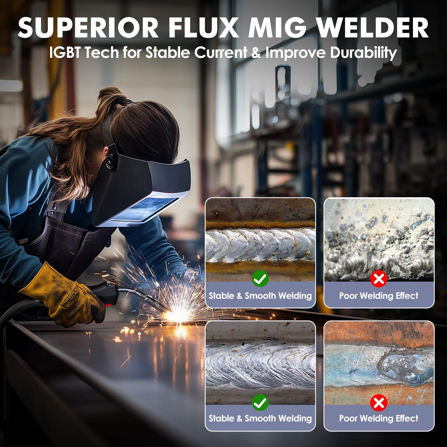 MIGVAN 140A 3-in-1 MIG Welder with LED Display
