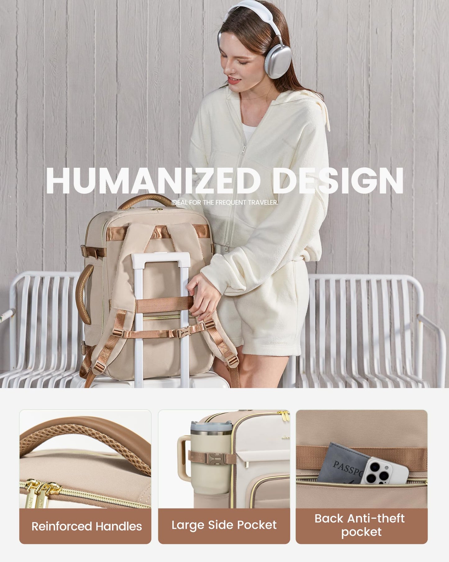 40L LOVEVOOK Travel Backpack with Packing Cubes