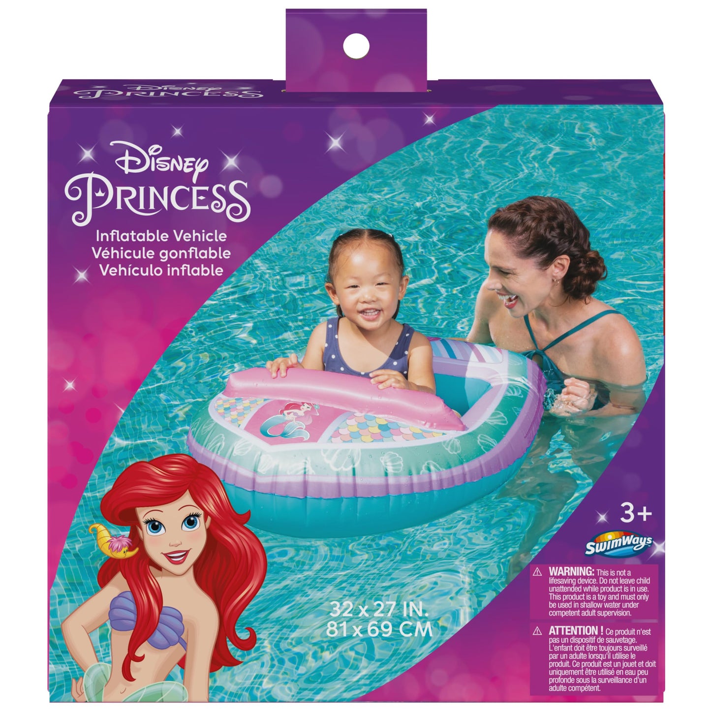 SwimWays Ariel Inflatable Water Boat for Kids