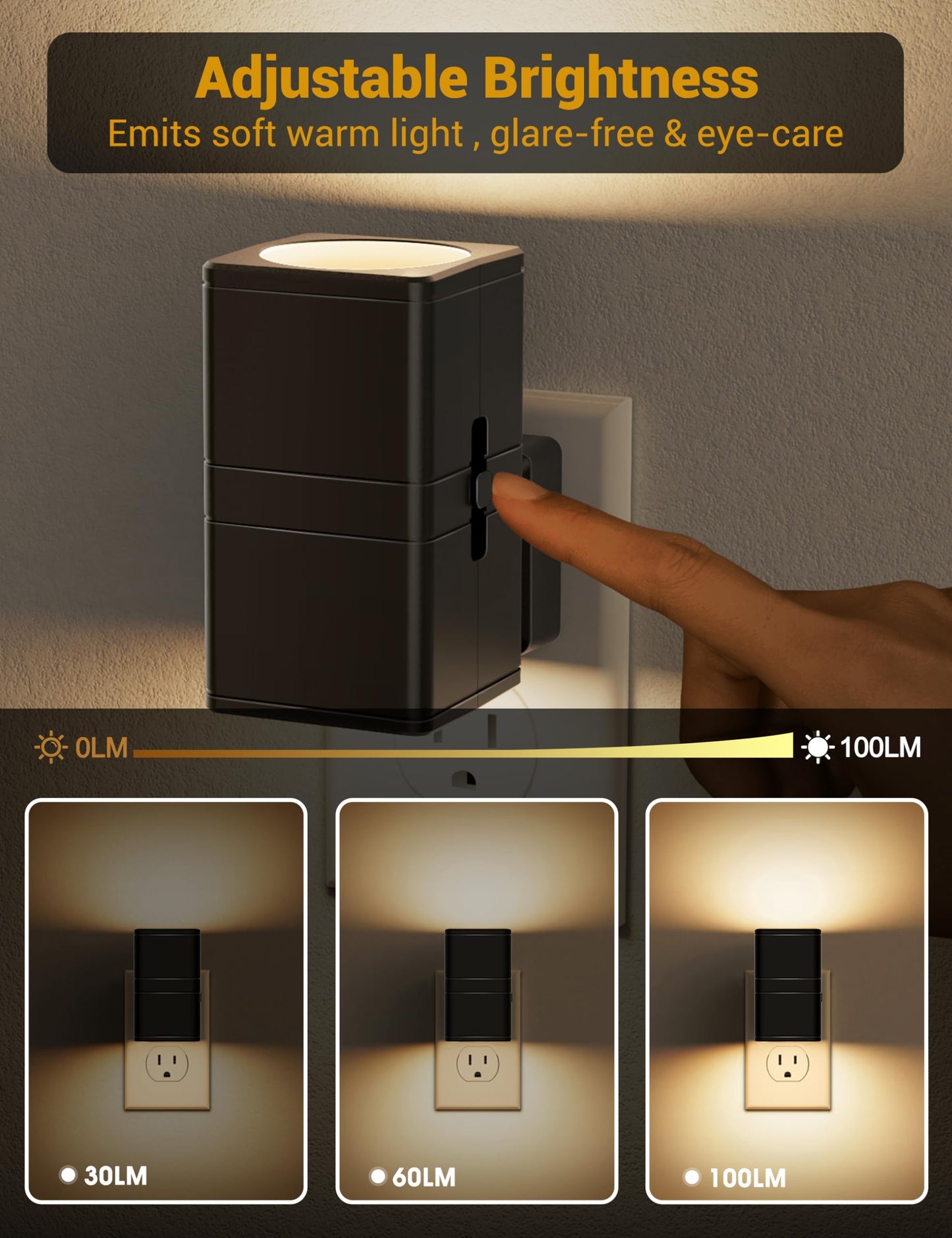 Fulighture Dimmable LED Night Light 2-Pack