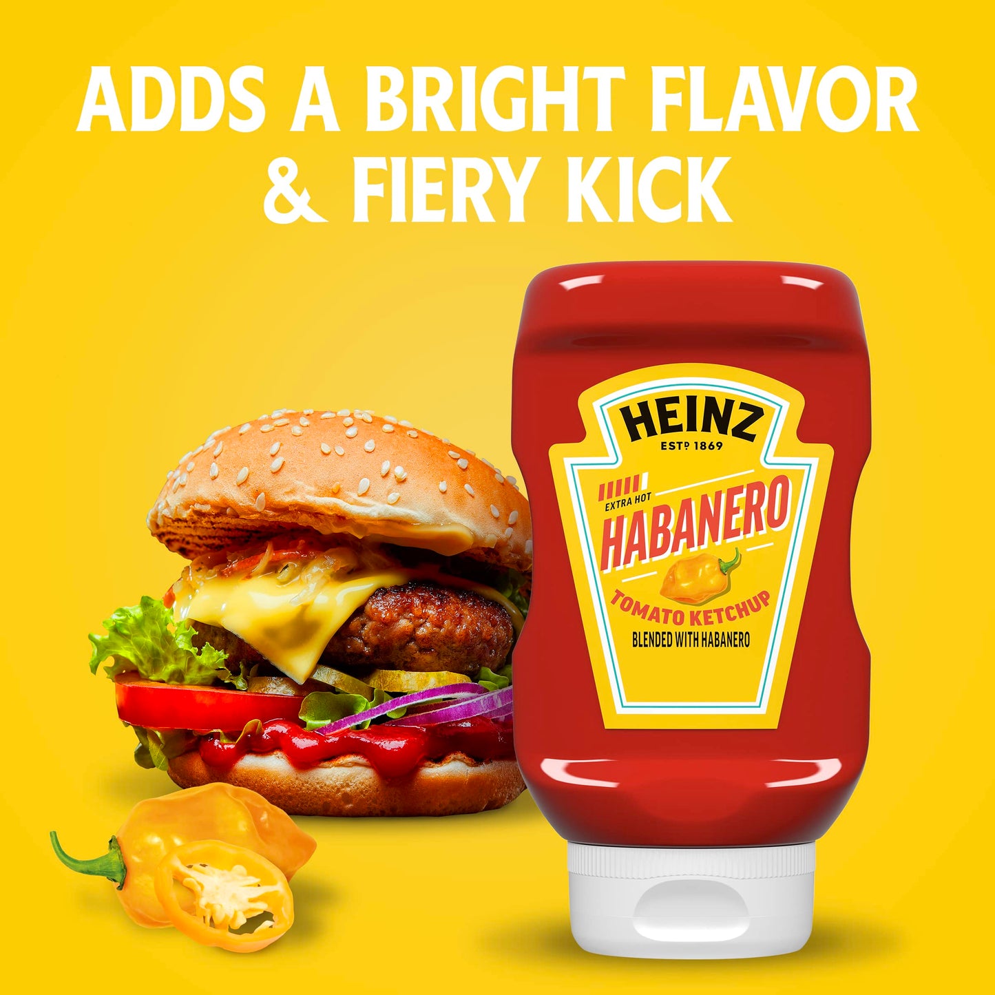 Heinz Habanero Tomato Ketchup Squeeze Bottle 14 oz