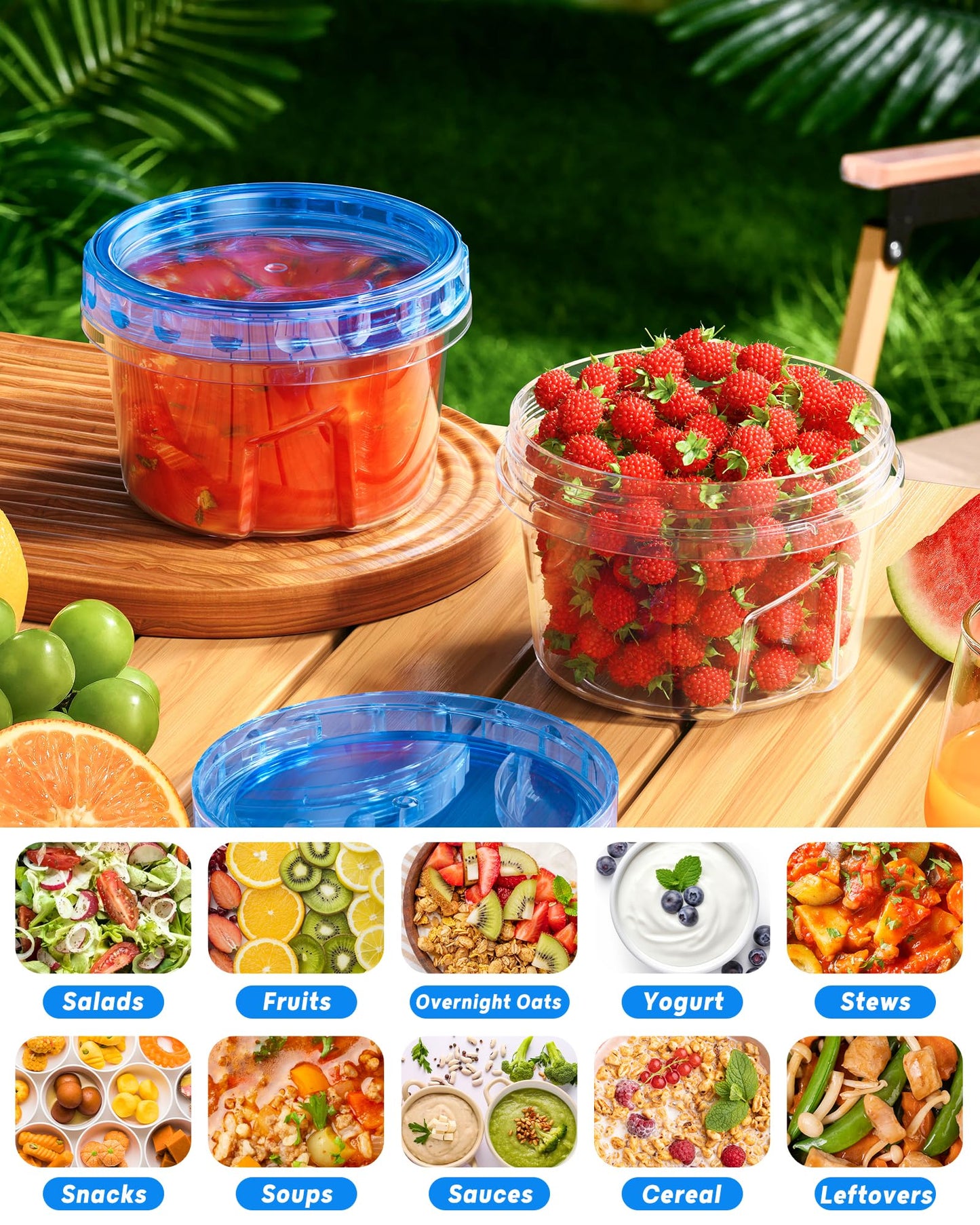 6 Pack BiuLeon Freezer Storage Containers with Lids