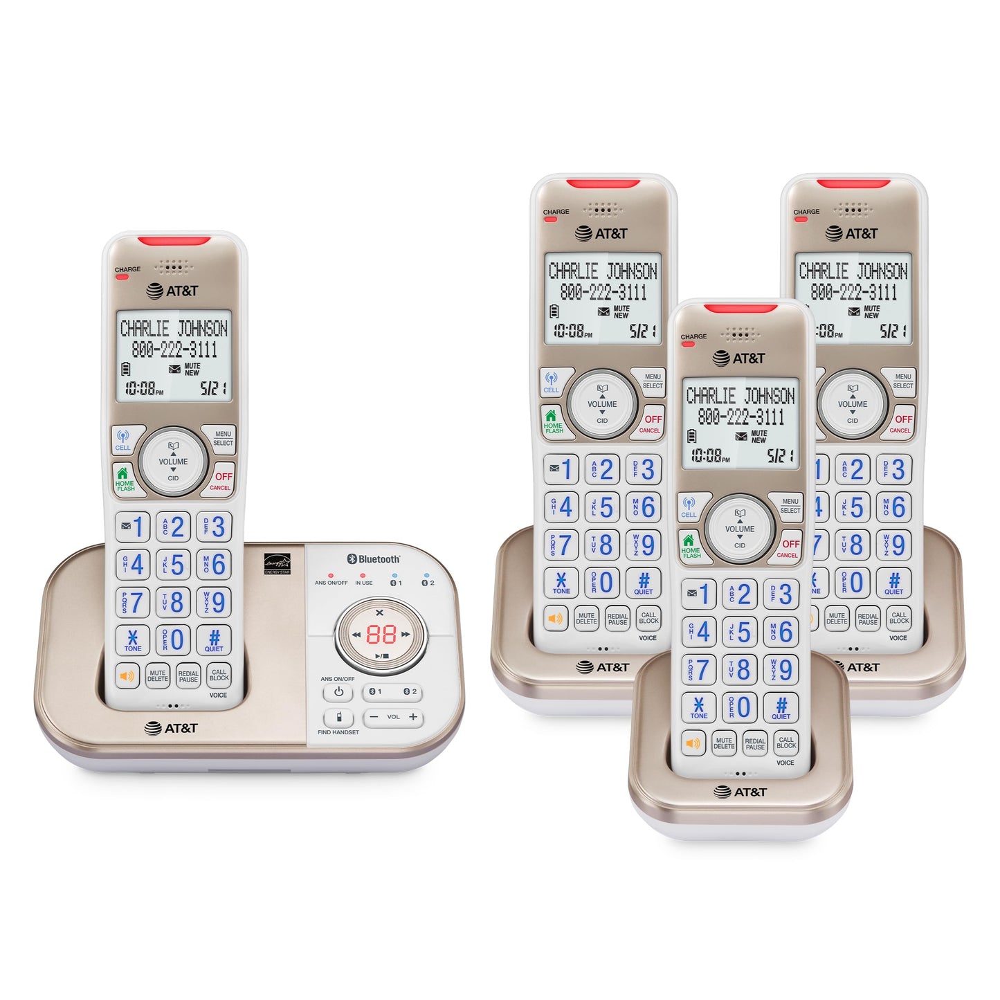 AT&T Bluetooth Cordless Phone with Answering Machine