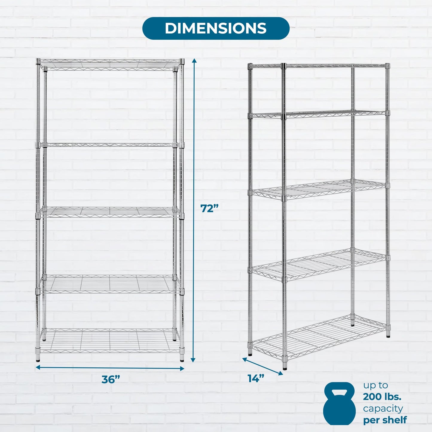 5-Tier Heavy Duty Storage Shelves by Honey-Can-Do