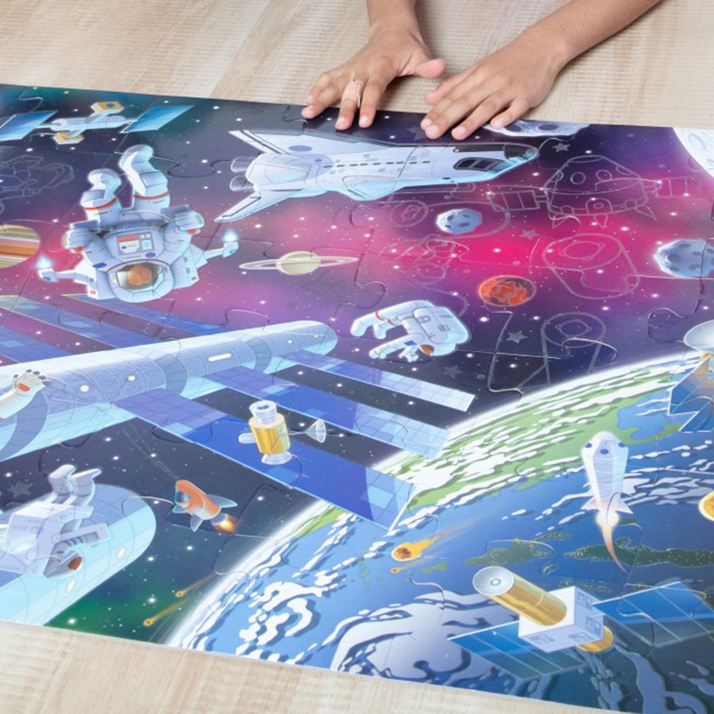 Melissa & Doug Glow-in-the-Dark Space Puzzle 48 Pieces