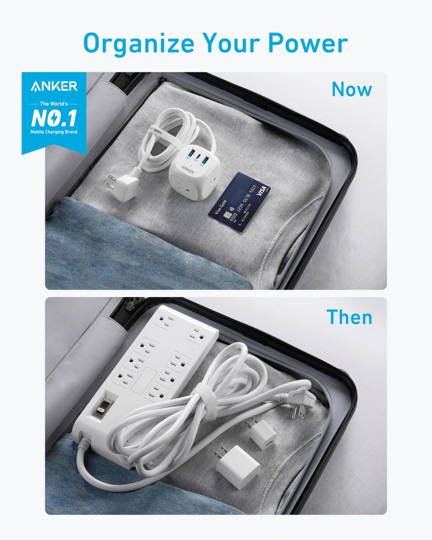 Anker 20W USB C Power Strip with 3 Outlets