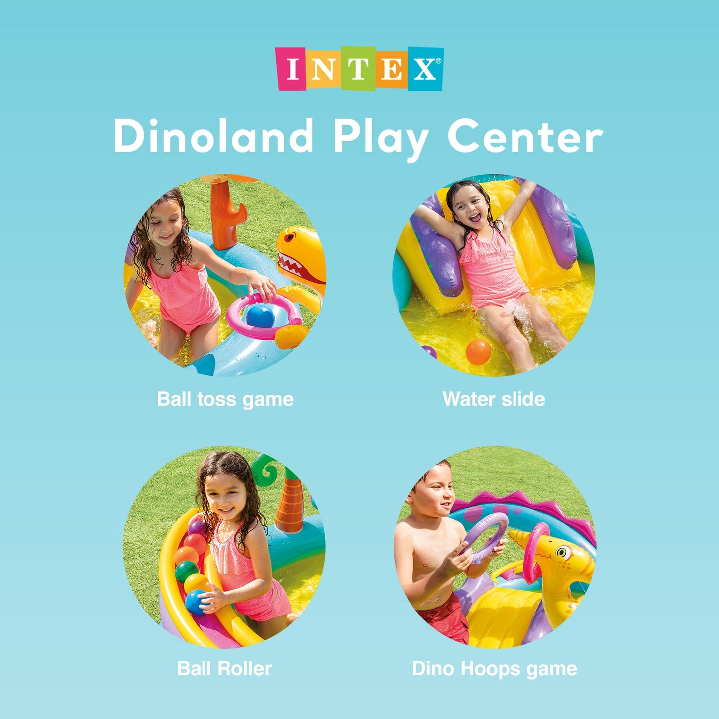 Intex Dinoland Inflatable Kiddie Pool 11' x 7.5'