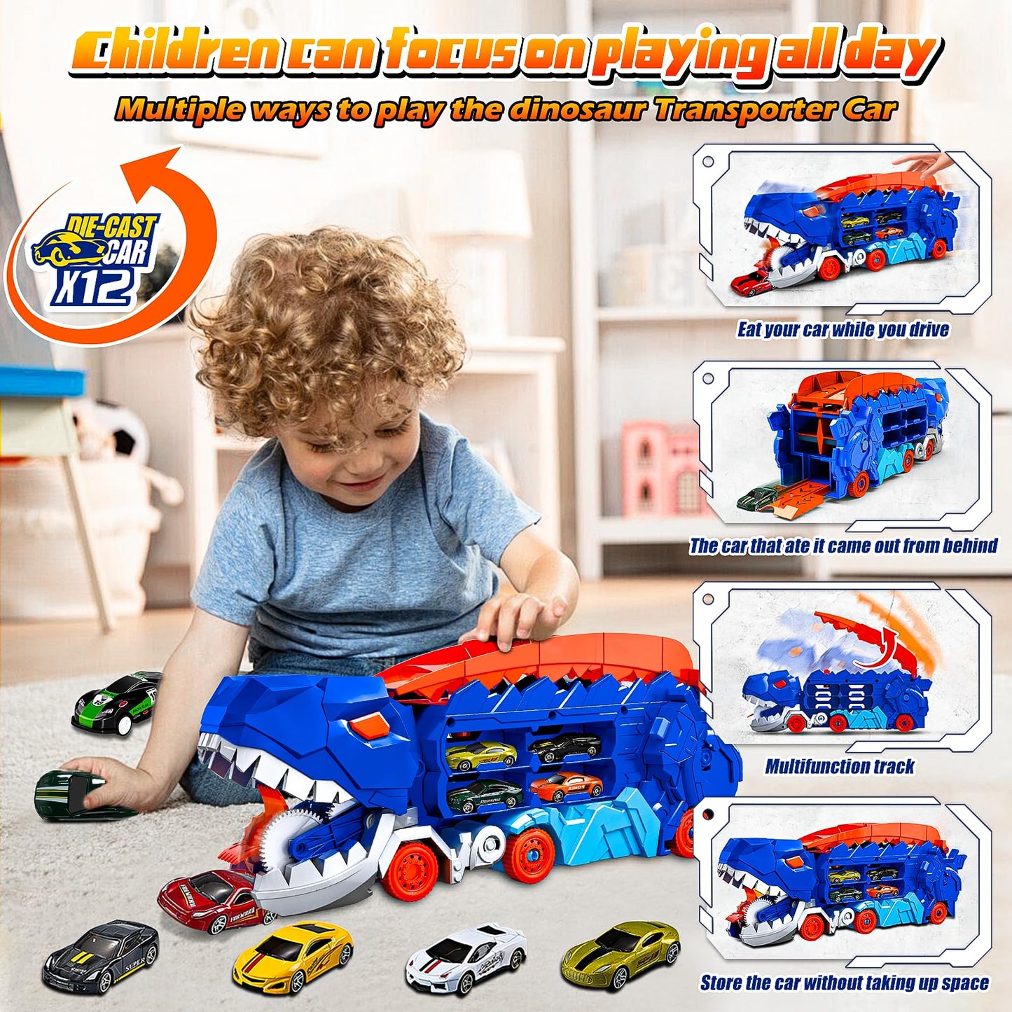 Dinosaur Truck Toy Set for Toddlers