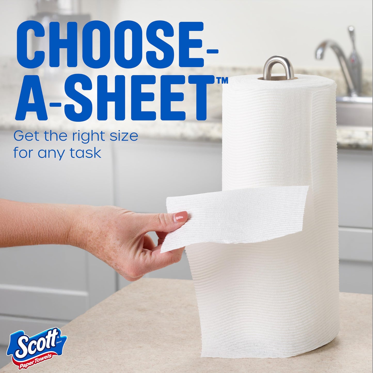 Scott Paper Towels, Choose-A-Sheet, 6 Double Rolls