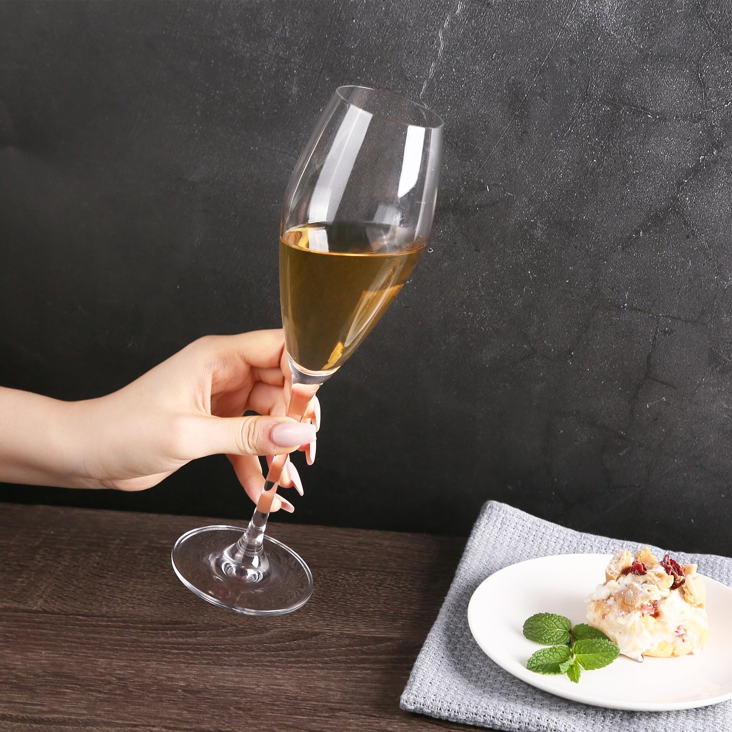 Champagne Flutes Set of 4 Crystal Glasses