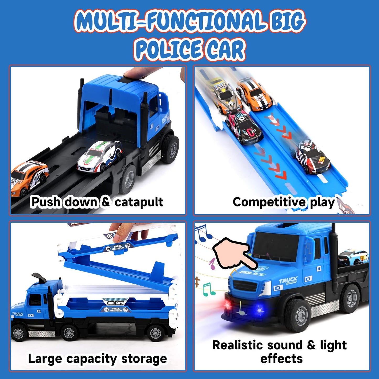Transporter Truck with Race Track and Cars