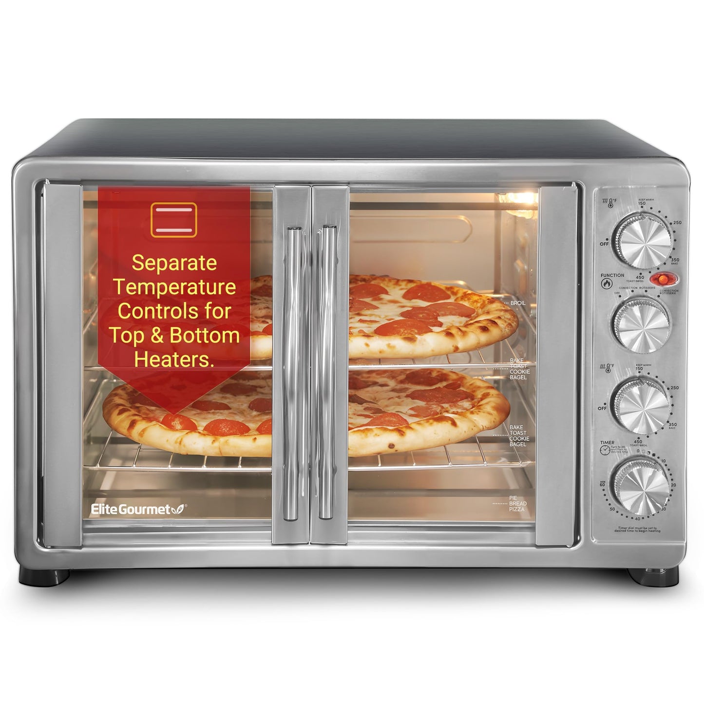 47.5Qt Elite Gourmet Convection Oven with Racks