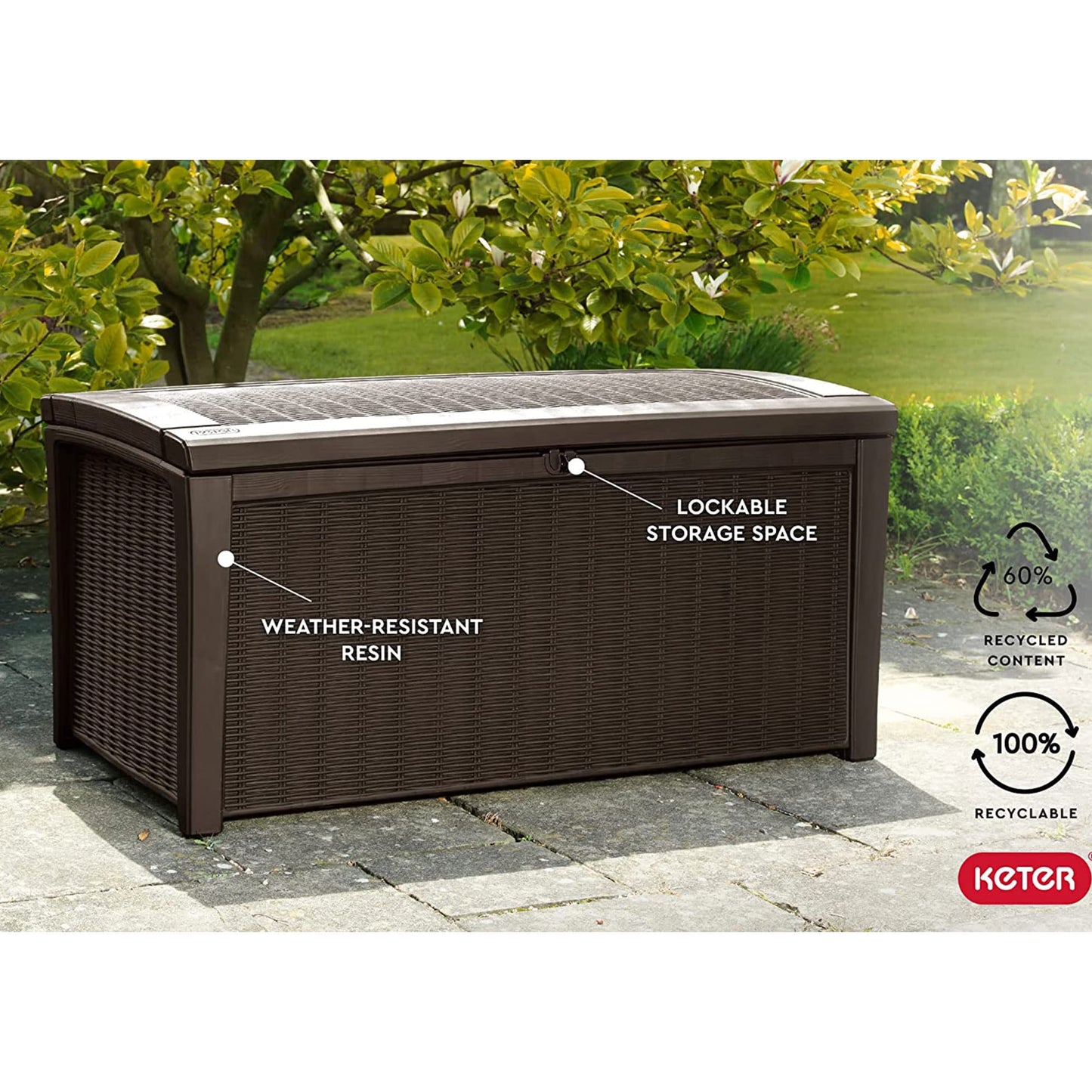 110 Gallon Keter Waterproof Outdoor Storage Box