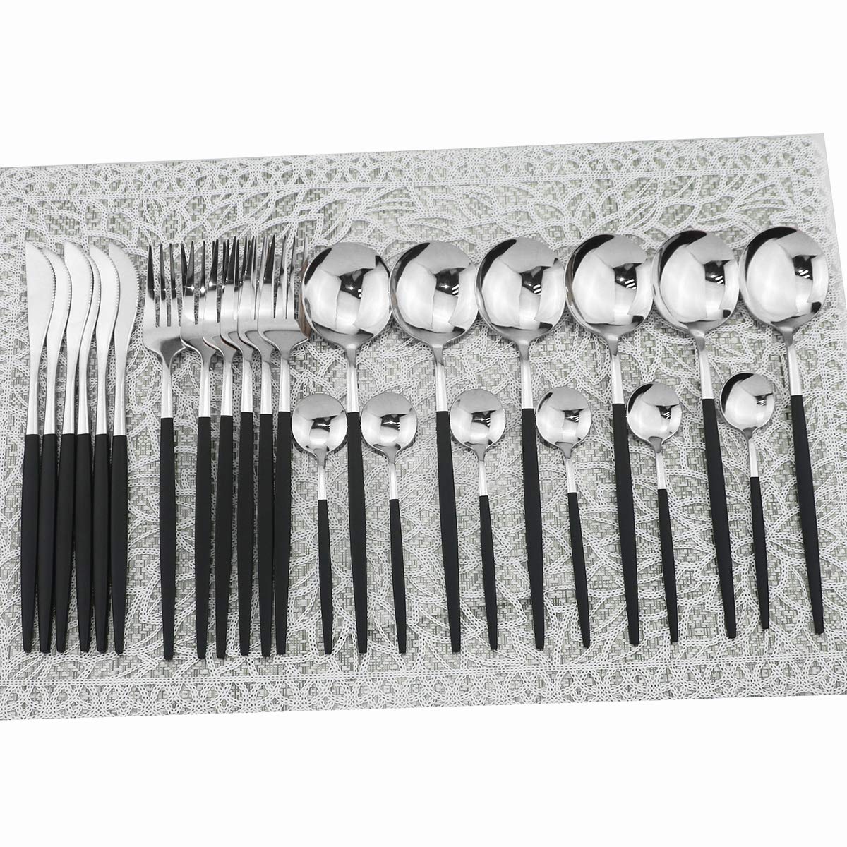 24-Piece 304 Stainless Steel Shiny Flatware Set