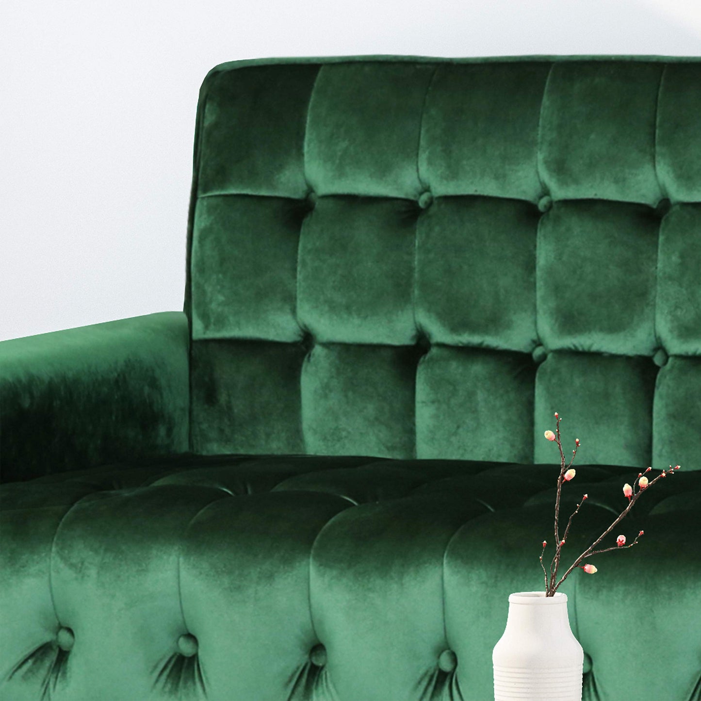 Christopher Knight Velvet Tufted Sofa, Emerald Gold