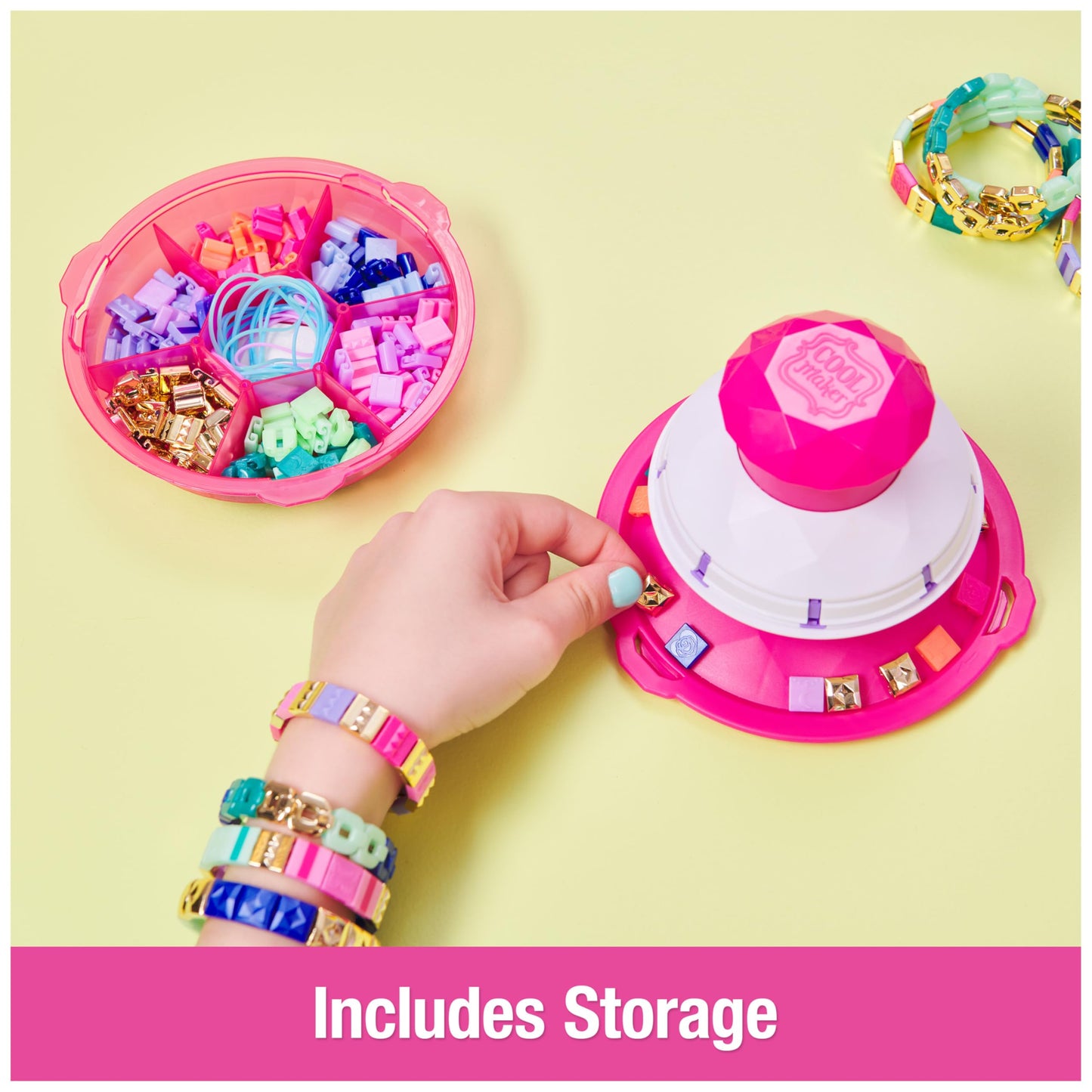 Cool Maker PopStyle Bracelet Maker, 170 Beads for Bracelets, Make & Remake 10 Bracelets, Bracelet Making Kit, Arts & Crafts Christmas Gifts for Kids