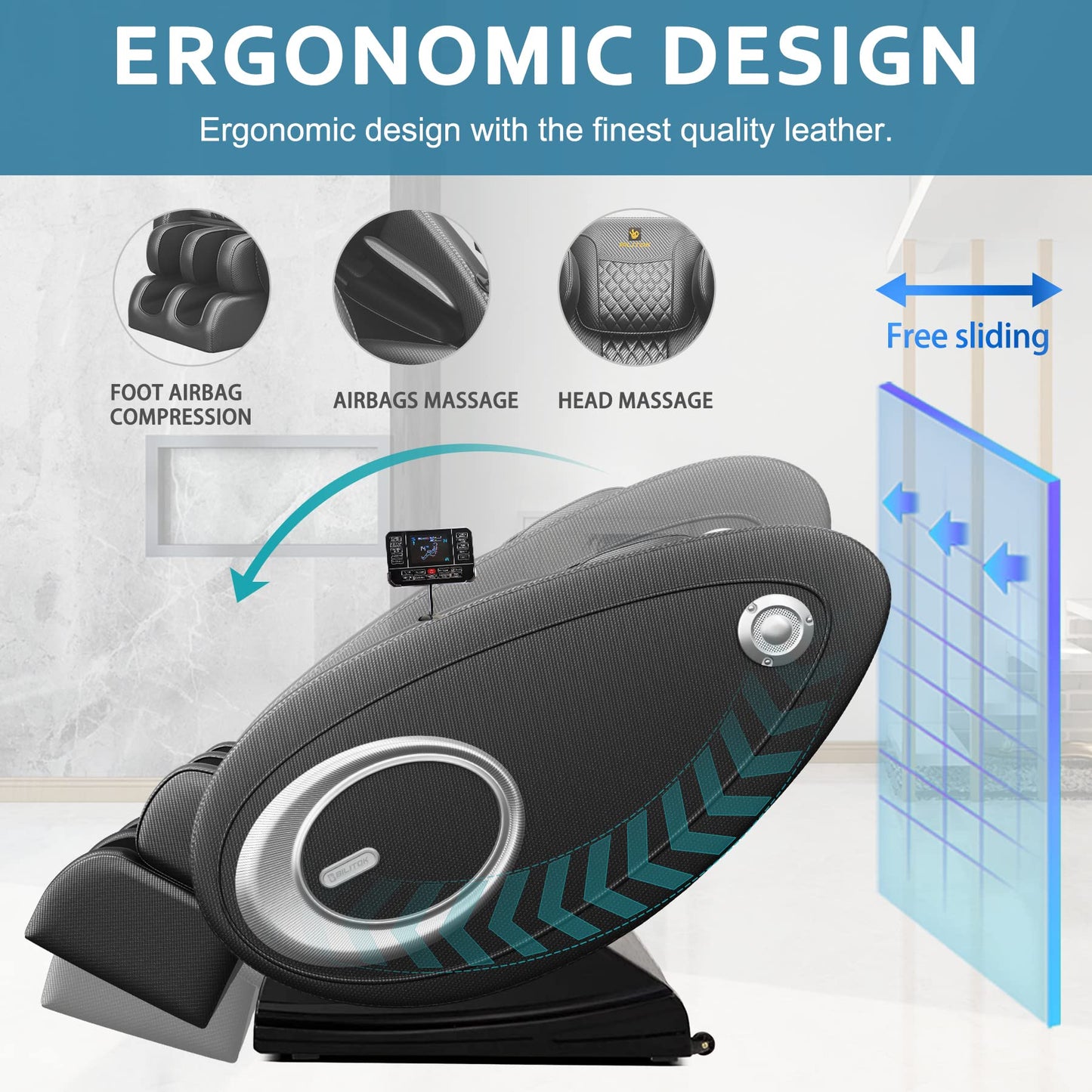 BILITOK Zero Gravity Massage Chair with Bluetooth