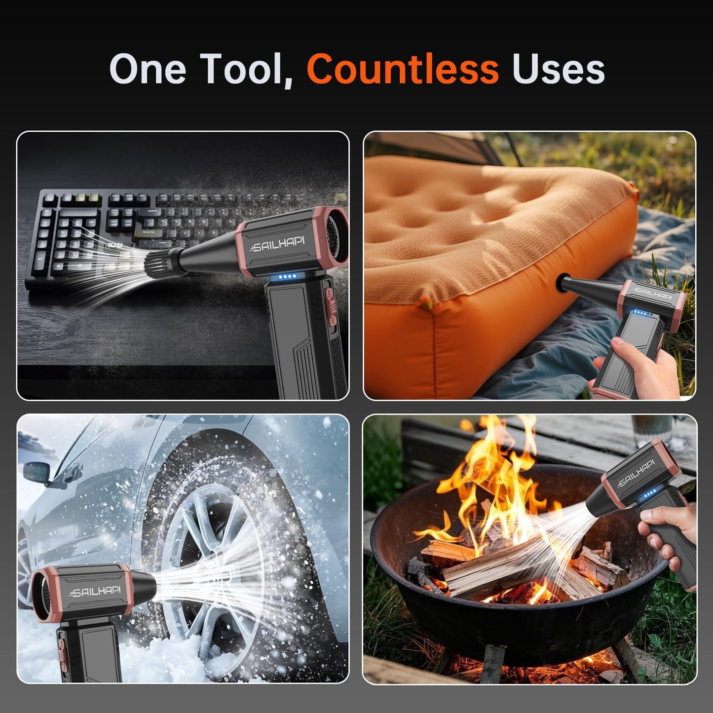 Cordless Electric Air Duster for PC & Car
