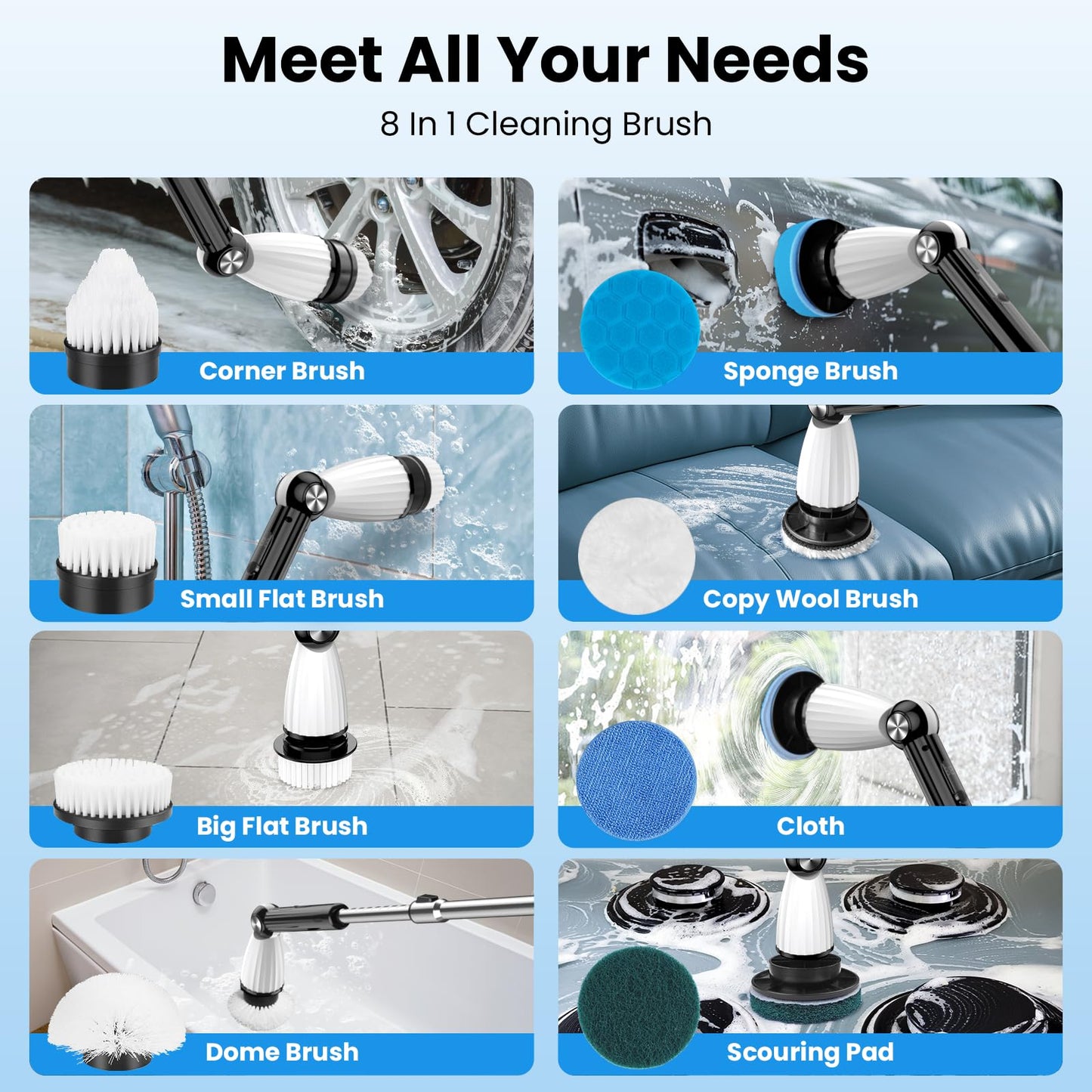 Electric Spin Scrubber for Bathroom and Kitchen