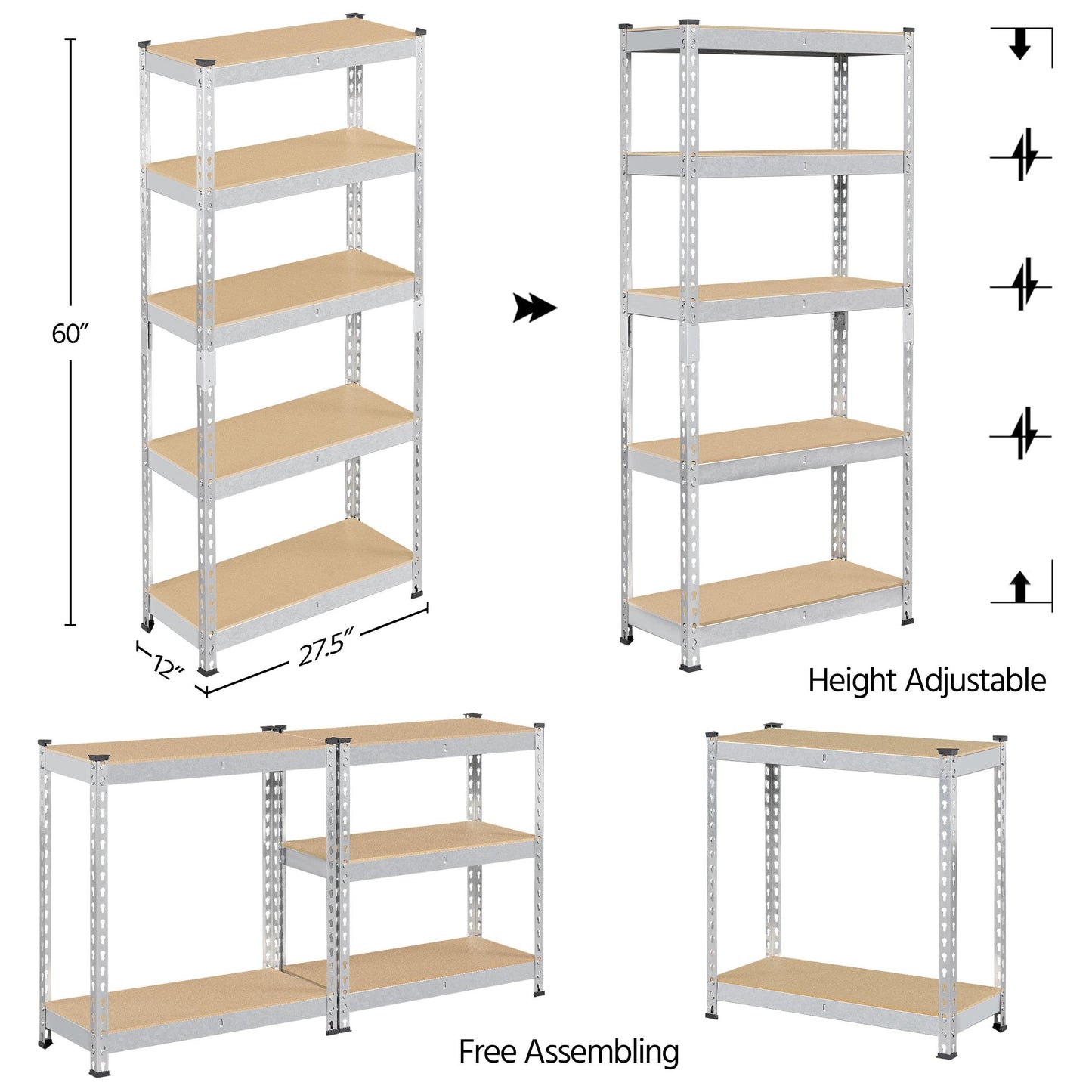 5-Tier Heavy Duty Garage Shelving Unit