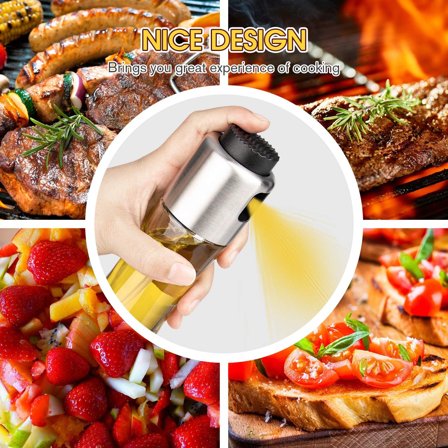 mafiti Oil Dispenser Bottle 180ml/6Oz Olive Oil Dispenser Sprayer for Cooking Air fryer BBQ Grilling Salad Baking Kitchen Gadgets Accessories