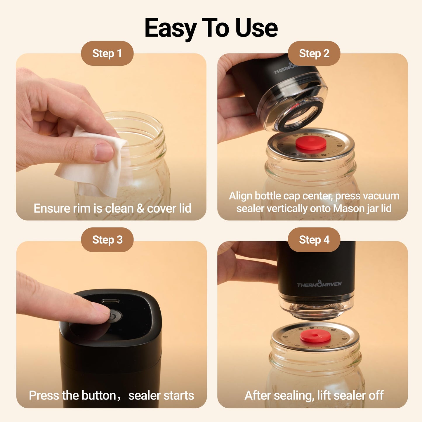 Vacuum Sealer Kit with Reusable Lids
