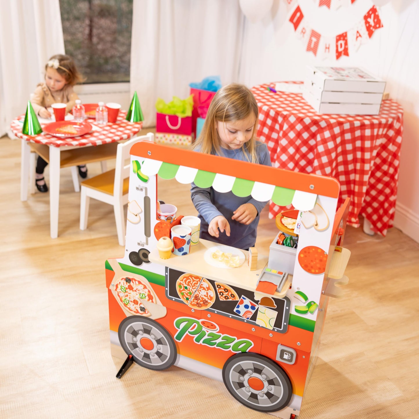 Melissa & Doug Wooden Pizza Food Truck Playset