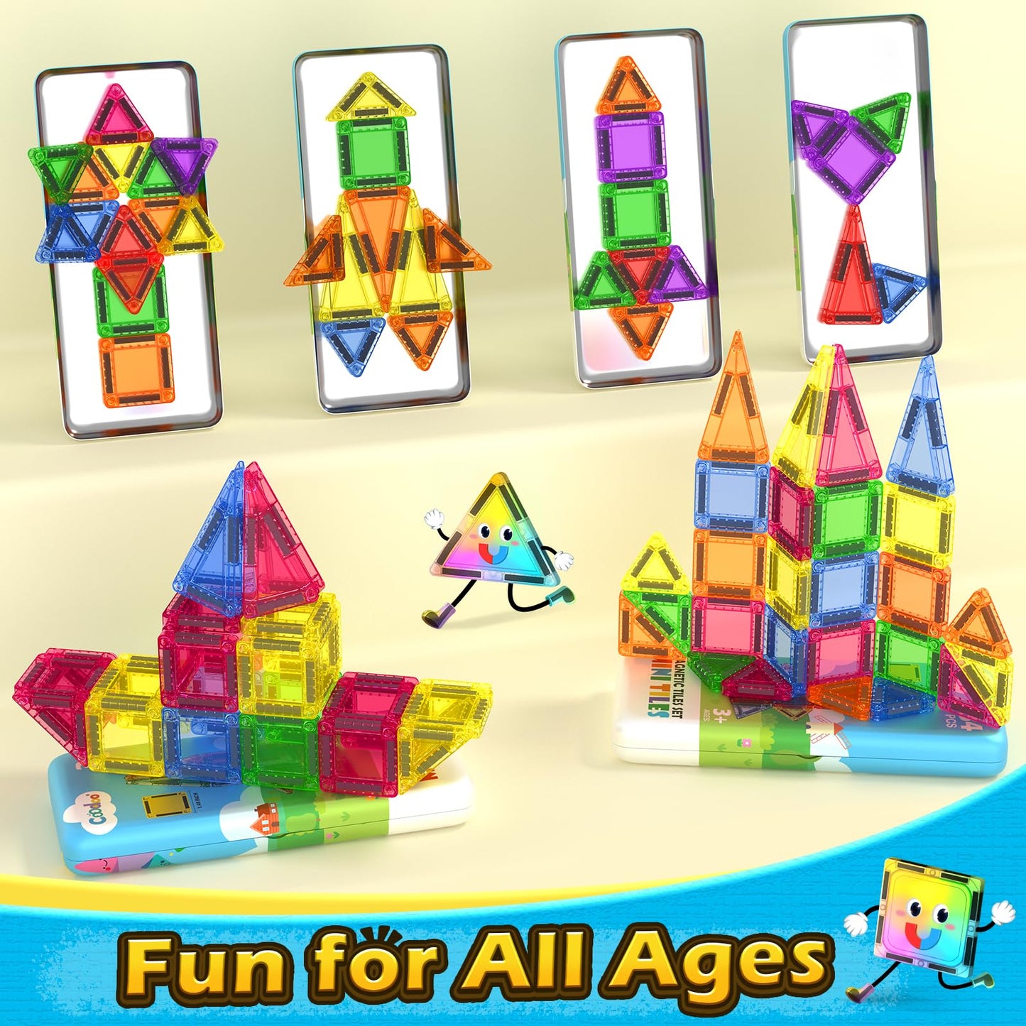 Magnetic Building Tiles for Kids Ages 4-8