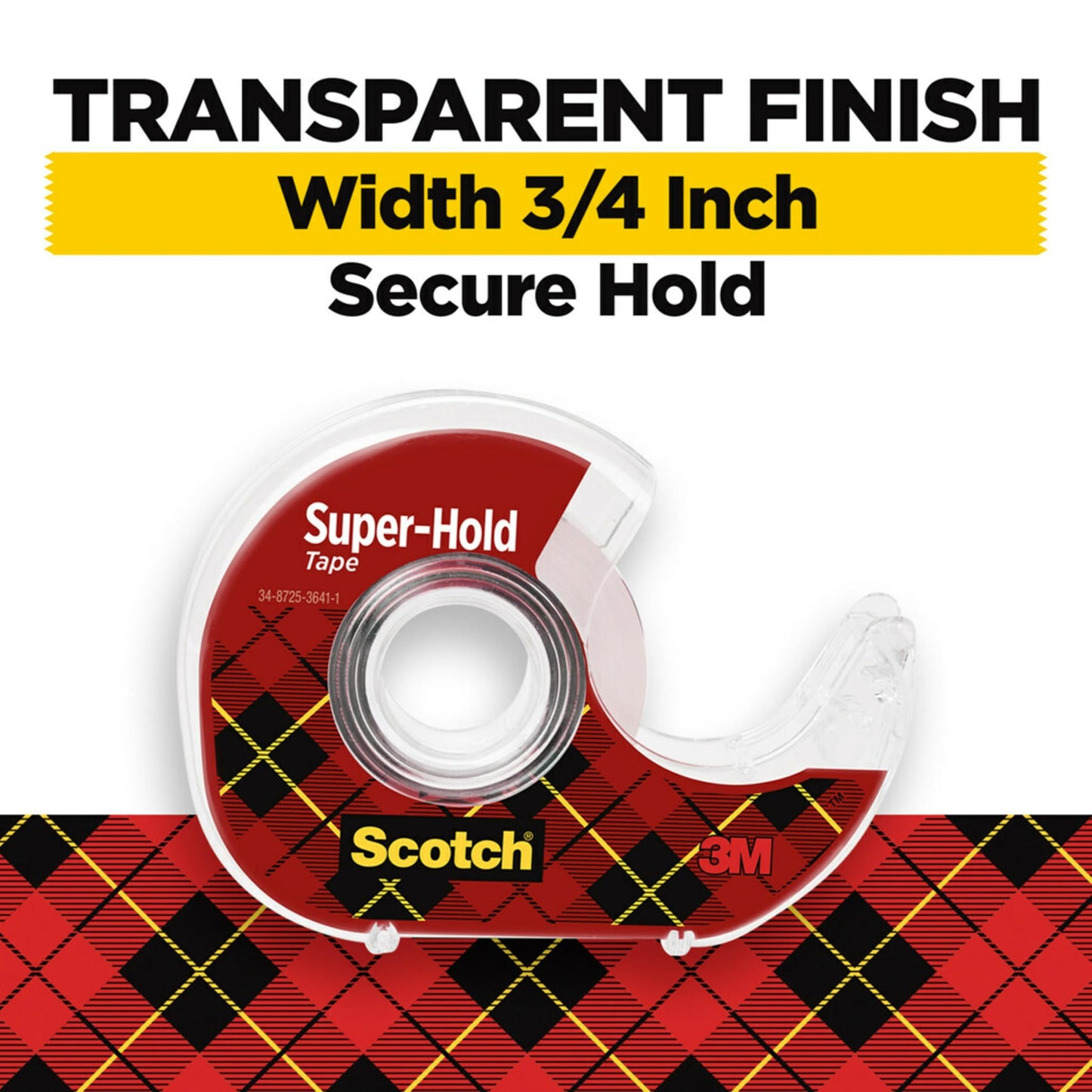Scotch Super-Hold Tape, 4 Rolls, Dispensered