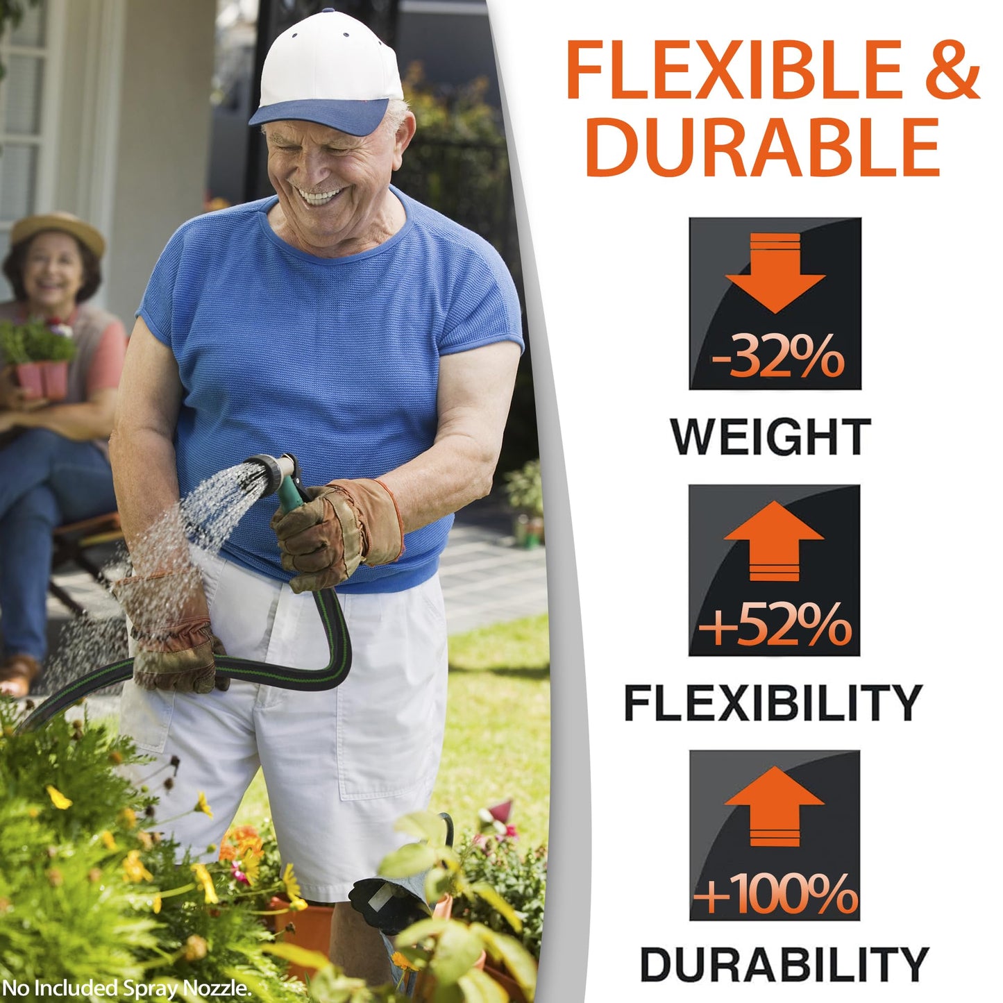75 ft Flexible Garden Hose with Brass Connector