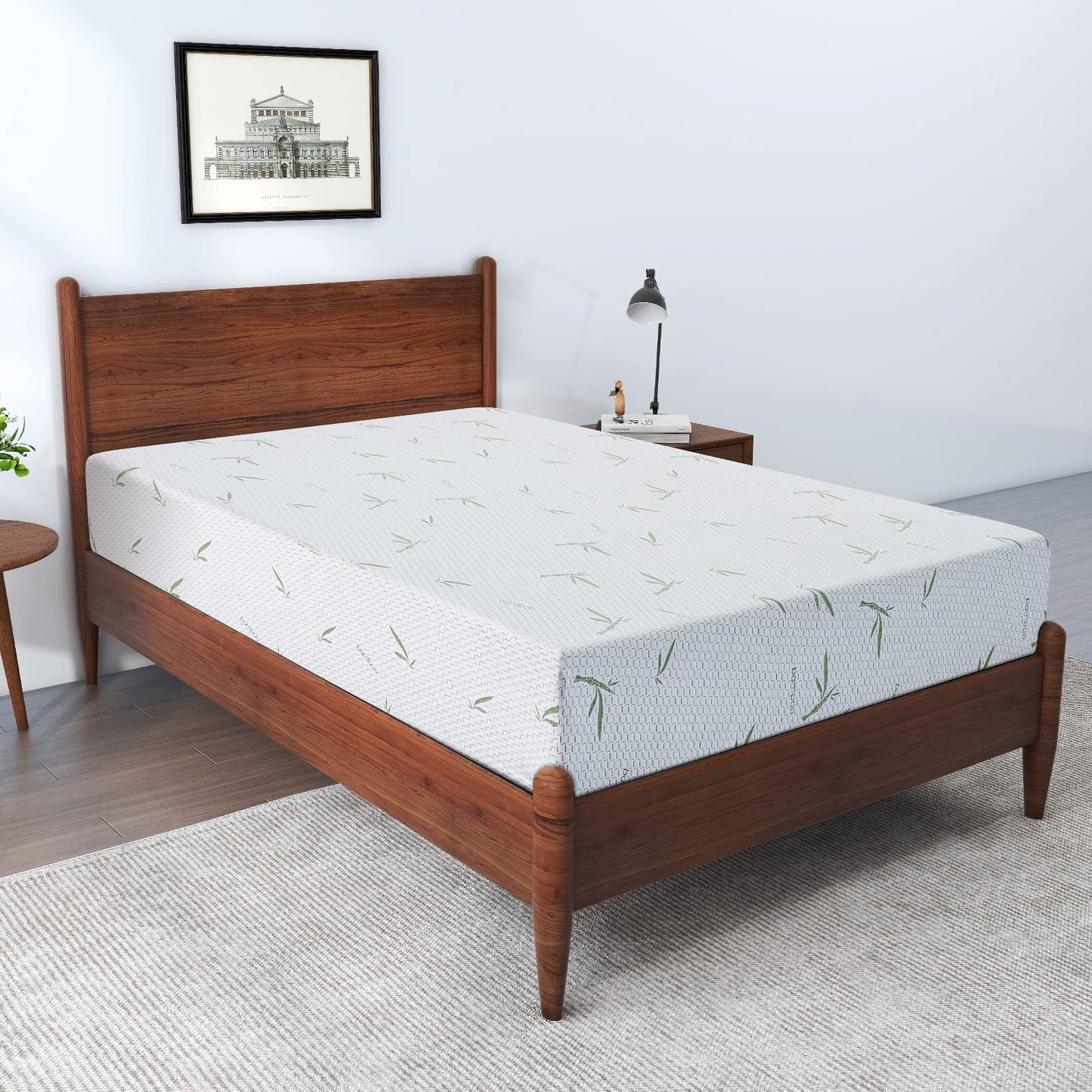 IULULU Twin Mattress, 10 Inch Memory Foam Mattress in a Box, Green Tea Gel Infused Mattresses with Breathable Bamboo Cover for Cool Sleep, Medium Supportive, CertiPUR-US Certified