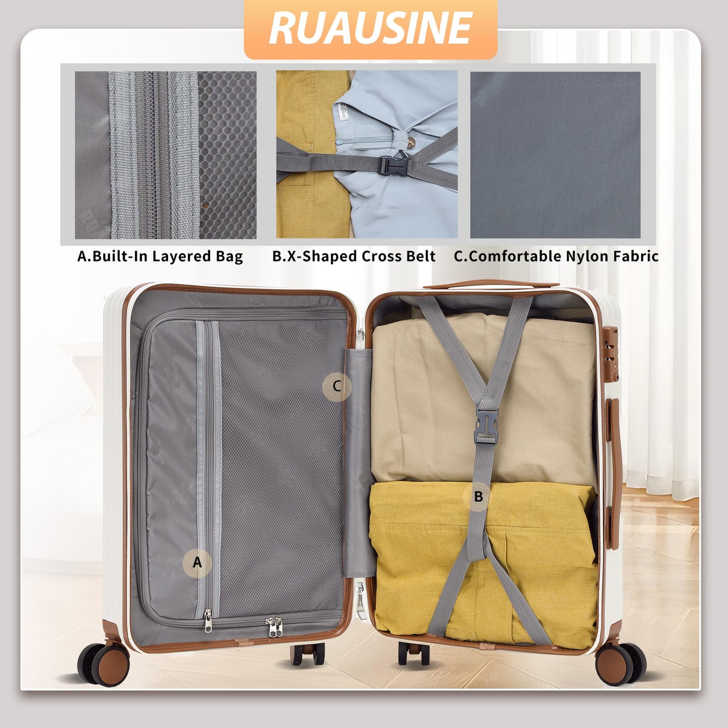 Hardside Carry-On Luggage with Spinner Wheels