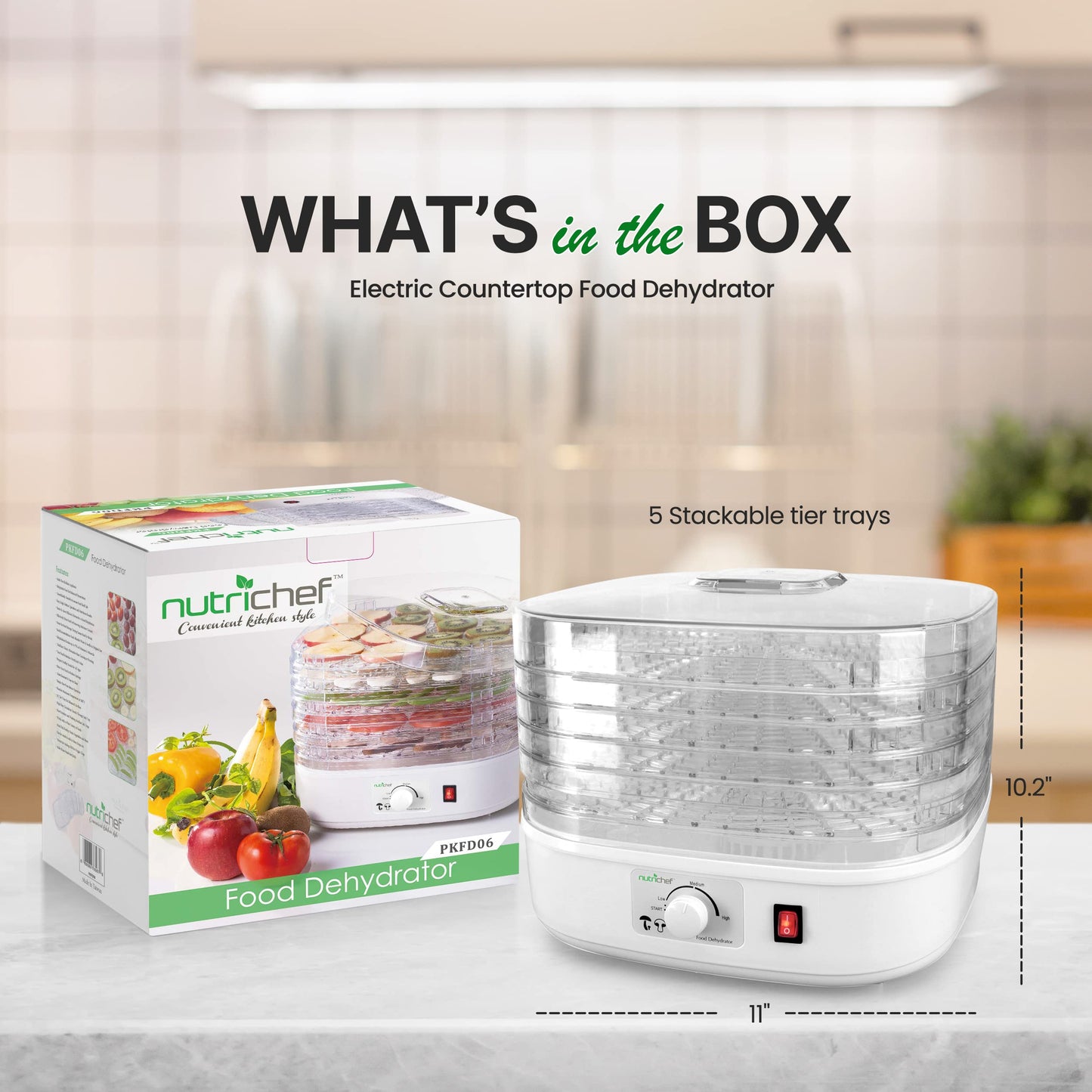 NutriChef Food Dehydrator for Meat & Fruits