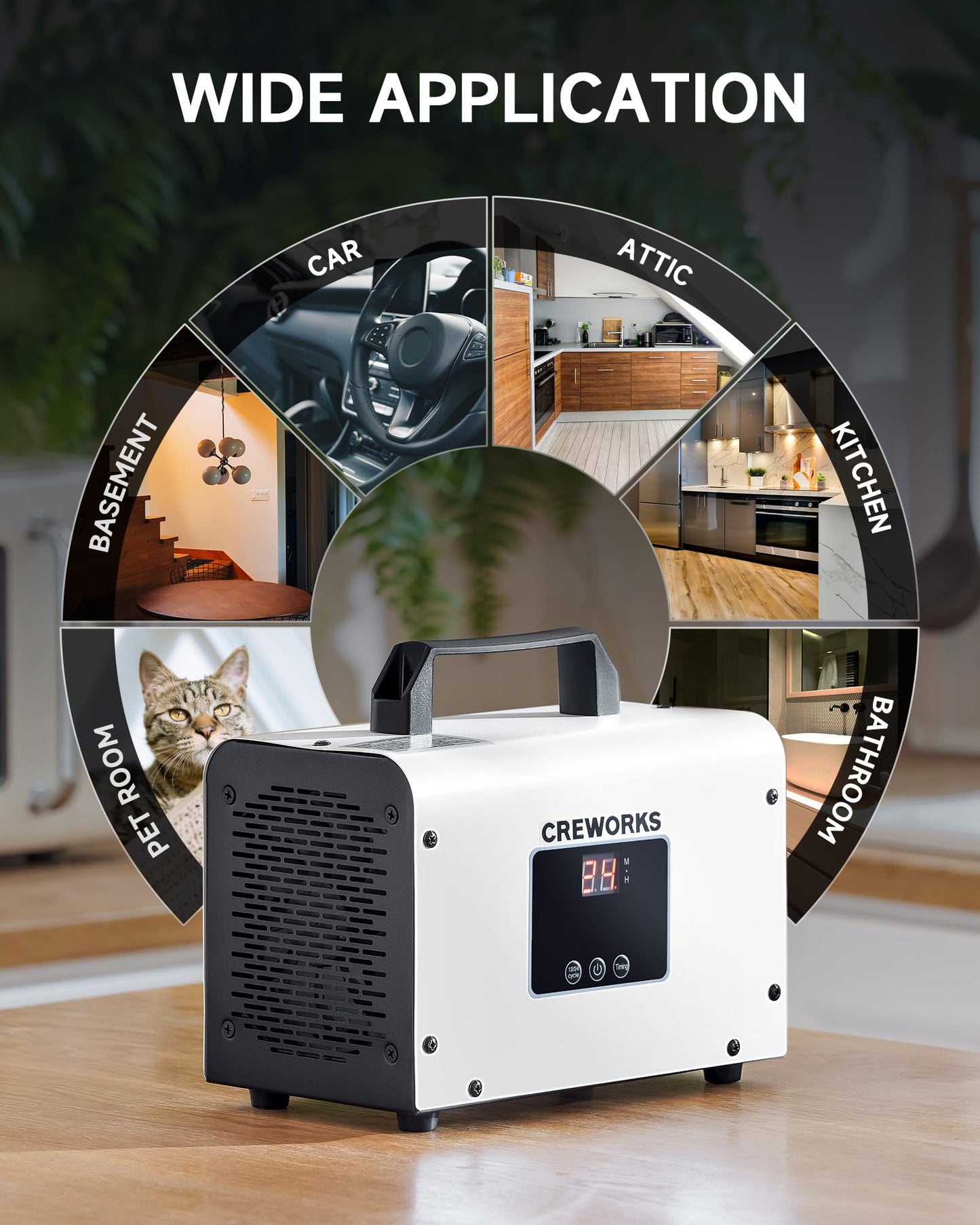 15000 mg/h CREWORKS Ozone Generator for Odor Removal