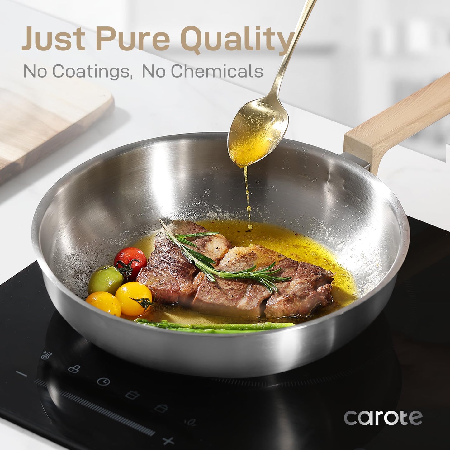 CAROTE 7-Piece Stainless Steel Cookware Set