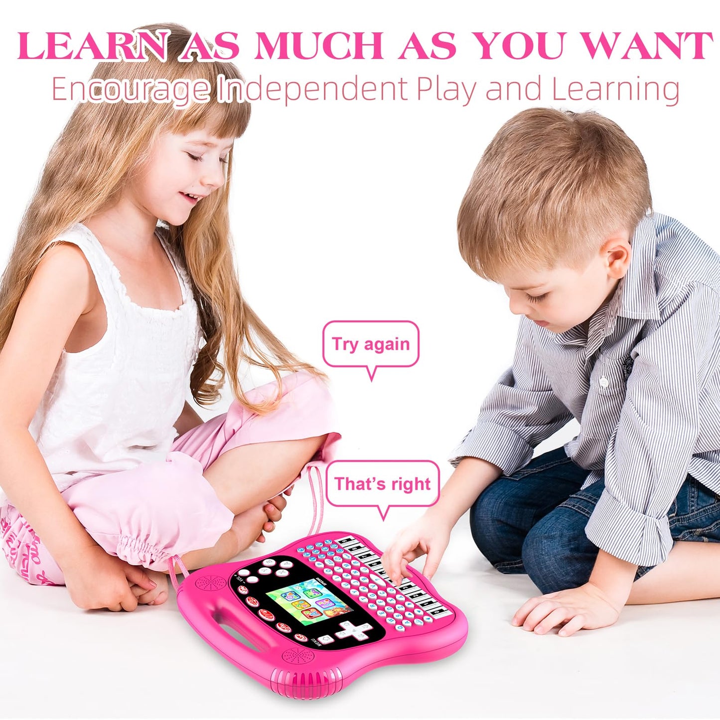 Interactive Early Learning Tablet - Educational Toys for Ages 2+ - Abc's, Words, Shapes, Numbers, Games, Music - Encourages Independent Play - Electronic Toys Gifts (Rde)