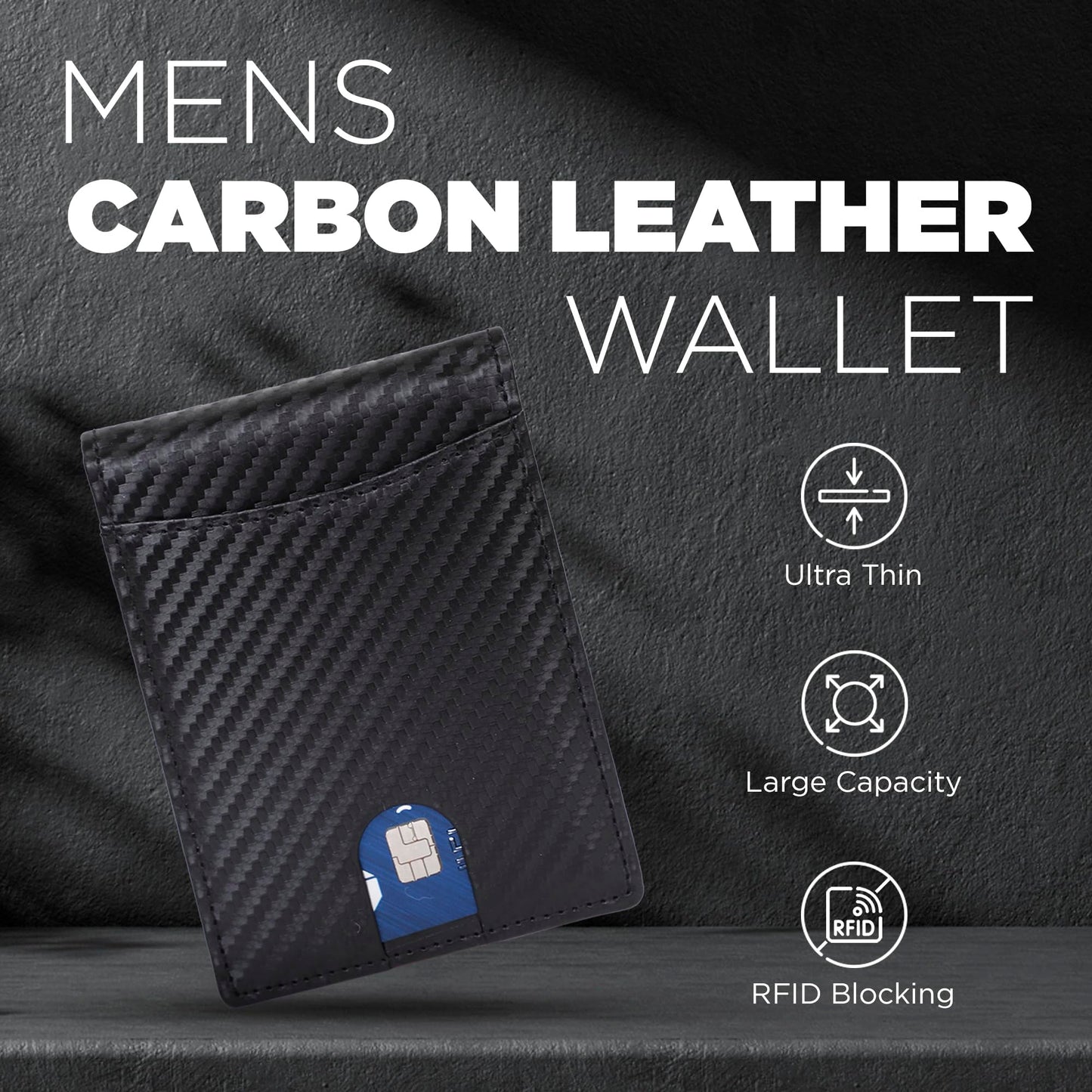 Men's RFID Blocking Slim Wallet with Money Clip