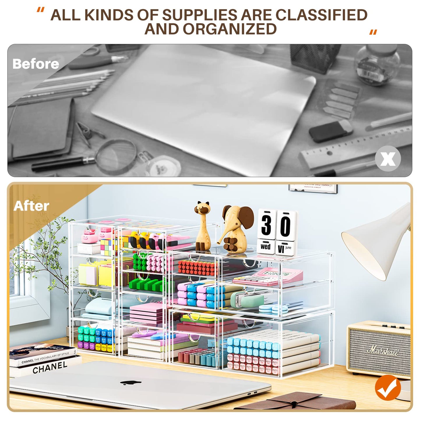 Makeup Organizer with 16 Drawers for Accessories
