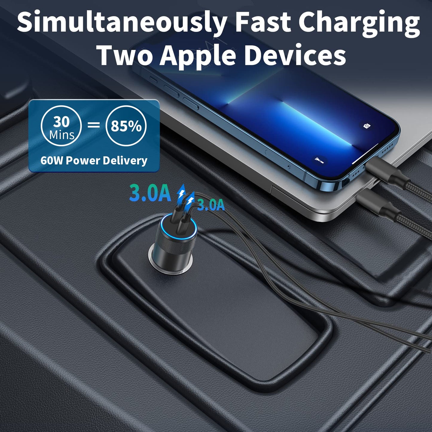 Braveridge Fast Charging Dual USB-C Car Charger