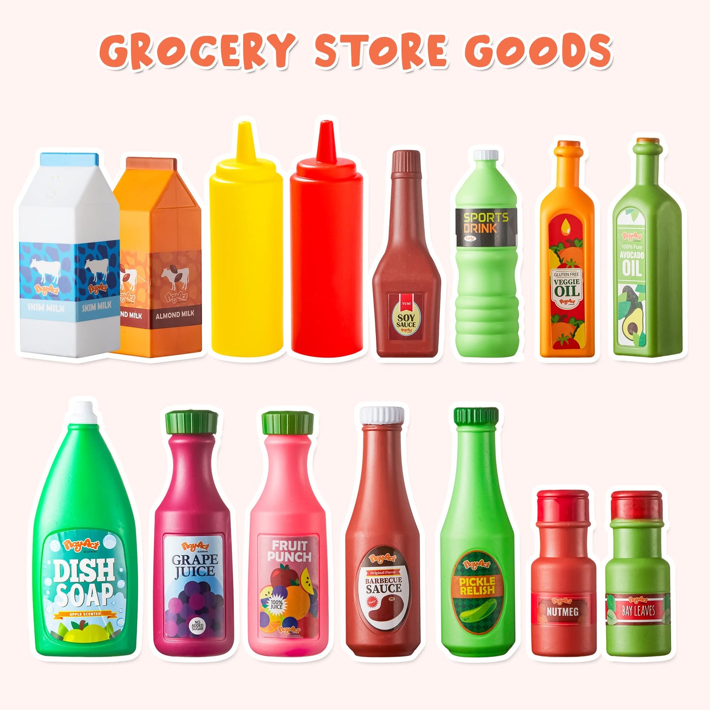 JOYIN 30Pcs Play Food Grocery Set for Kids